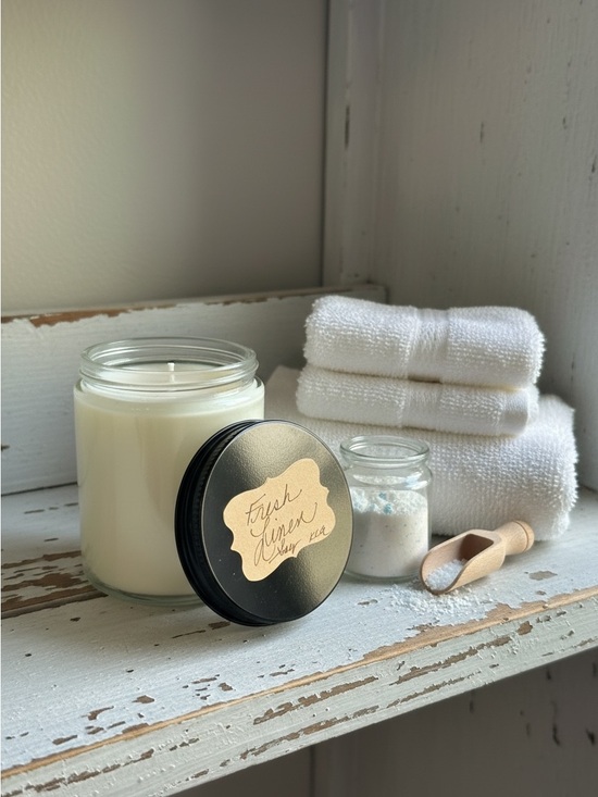 Handmade Other - Handmade Fresh Linen Scented Soy Candle -